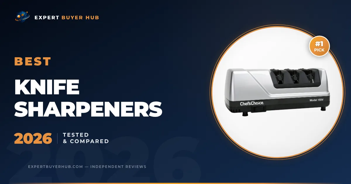 Atlas hero graphic for 5 Best Knife Sharpeners 2026 — Tested & Compared