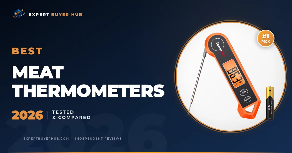 Atlas hero graphic for 5 Best Meat Thermometers 2026 — Tested & Compared
