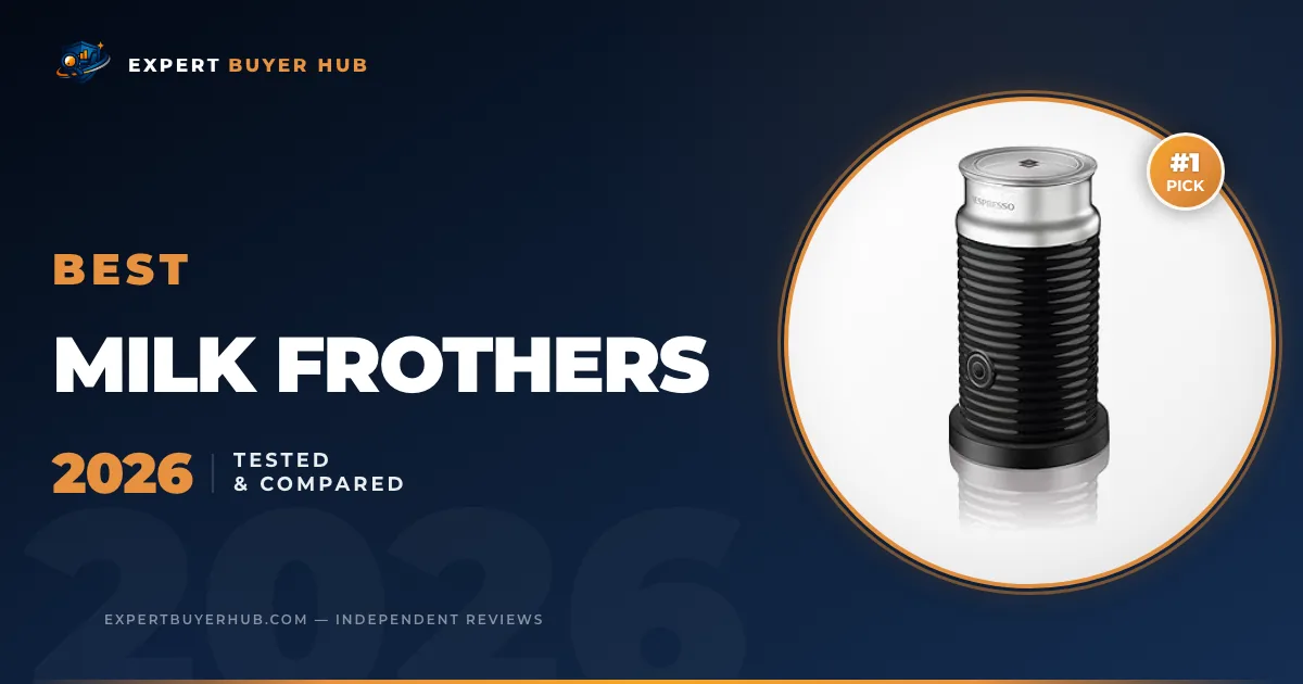 Atlas v9 hero graphic for Best Milk Frothers 2026