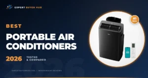 EBH hero graphic for the best portable air conditioners for small rooms 2026 guide