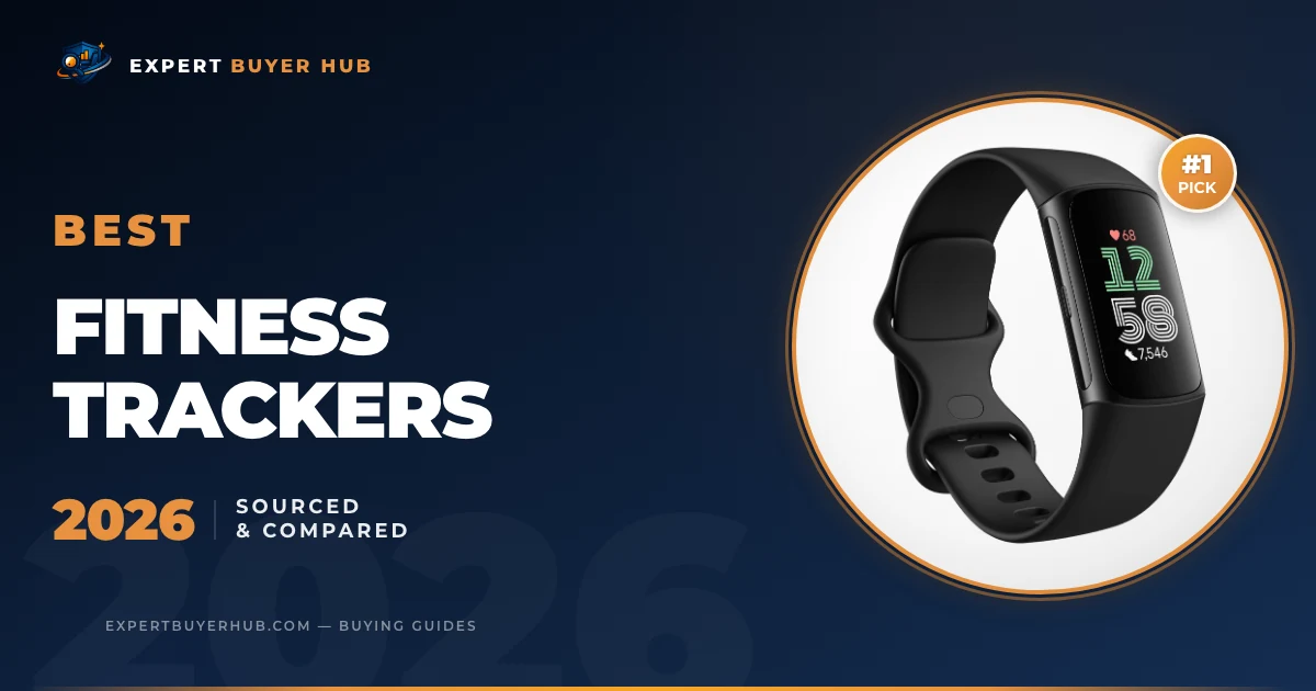 Fitbit Charge 6 in Expert Buyer Hub sourced fitness tracker comparison graphic