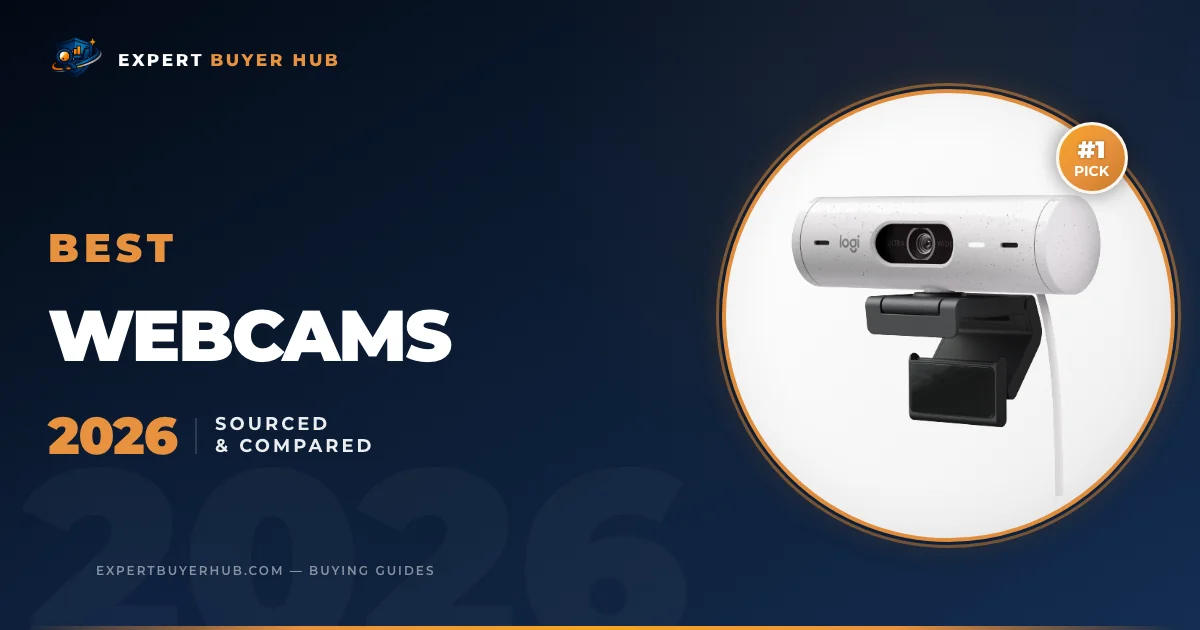 Logitech Brio 500 webcam on Expert Buyer Hub buying guide graphic